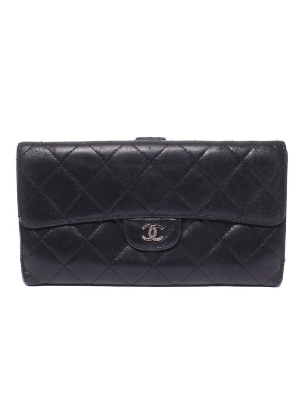 Chanel Wallet Silver Quilted